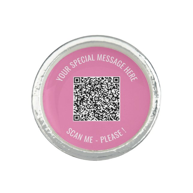 Your QR Code Special Message Gift Ring Template (Front)