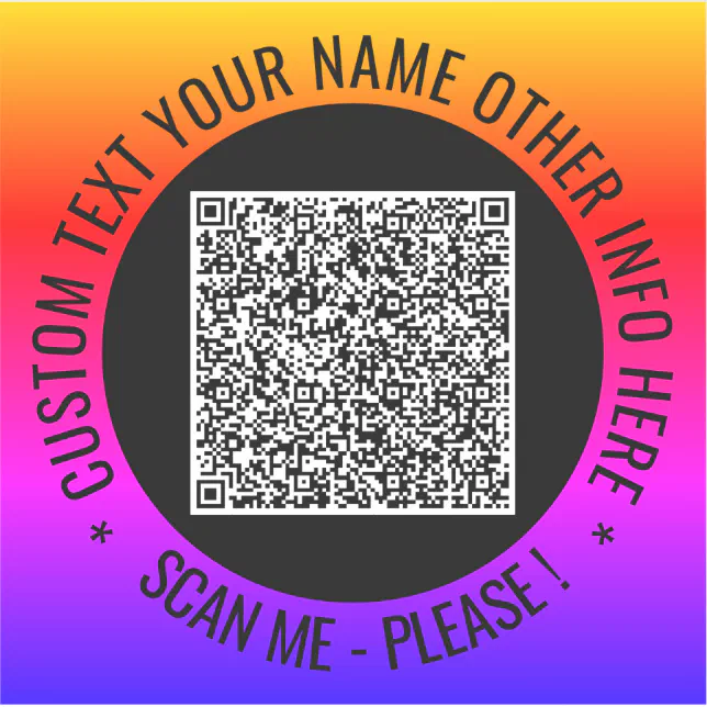 Custom Qr Sticker Designs Your QR Code Sticker Example with Custom Text | Zazzle