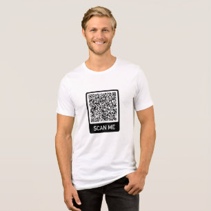 Your QR Code T-Shirt Scan Info Personalized Gift Tri-Blend Shirt