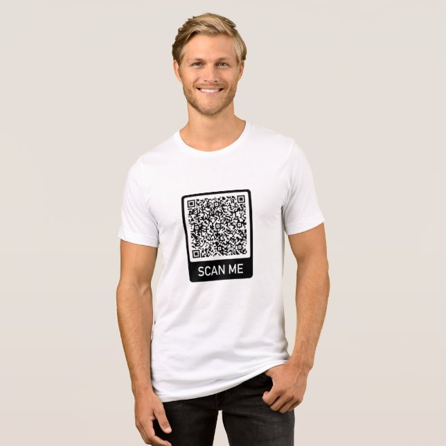 Your QR Code T-Shirt Scan Info Personalized Gift Tri-Blend Shirt (Front Full)