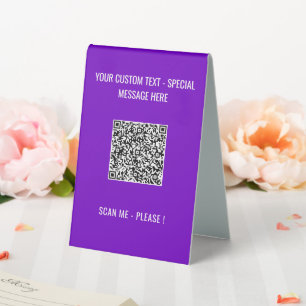 Your QR Code Table Sign Example Custom Text Colors