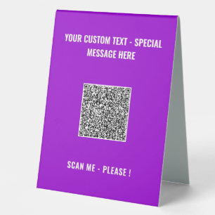 Your QR Code Table Sign Template Personalized Text