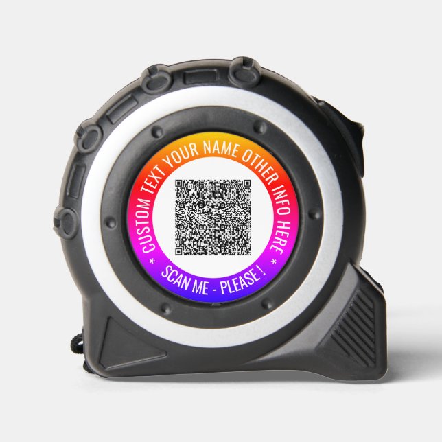 Your QR Code Tape Measure Example Custom Text (Front)