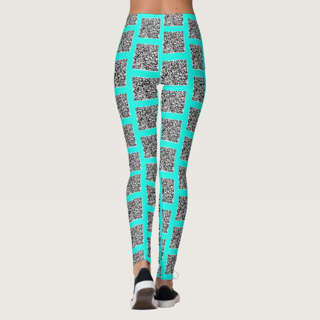 Your QR Code Teal Leggings or Choose Color (Back)