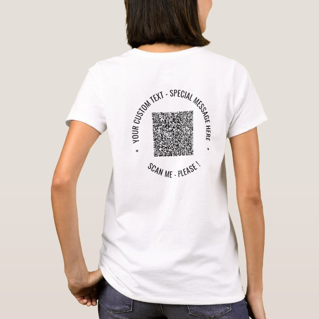 Your QR Code Text and Color Promotional T-Shirt (Back)