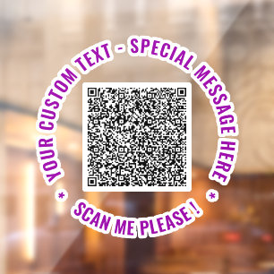 Your QR Code Text and Colors Window Cling Template