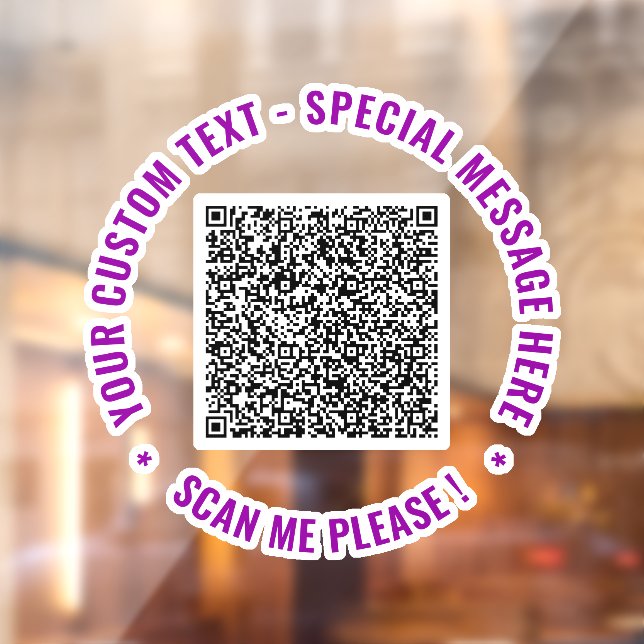 Your QR Code Text and Colors Window Cling Template (Sheet 2)