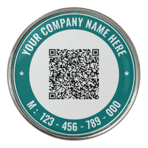 Your QR Code Text Branded Golf Ball Marker Example