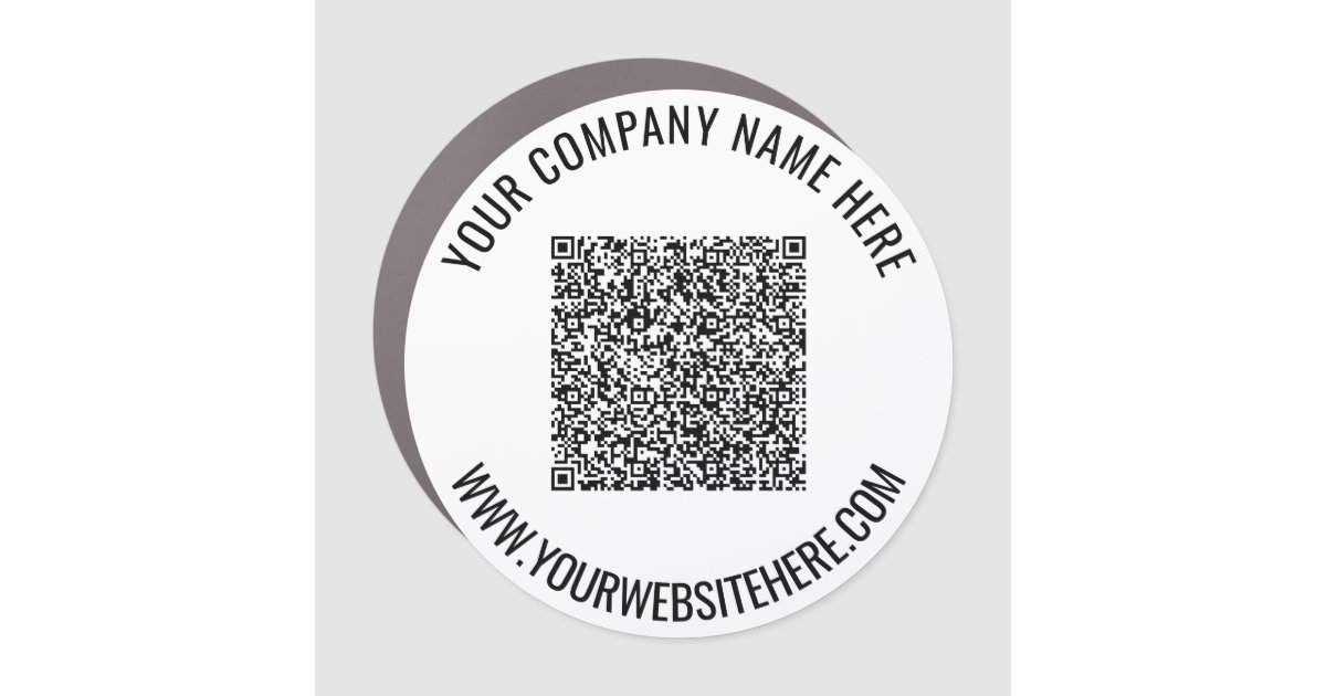 Your QR Code Text Car Magnet Promotional Business | Zazzle