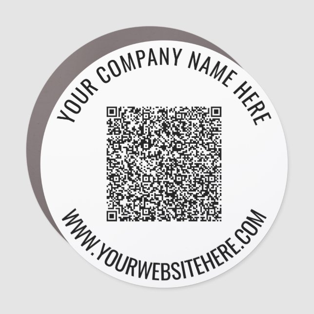 Your QR Code Text Car Magnet Promotional Business (Front)