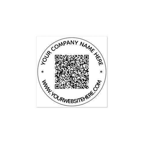 Your QR Code Text Info Round Rubber Stamp Example