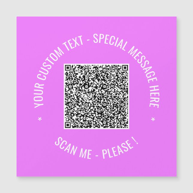 Your QR Code Text Magnetic Greeting Card Template (Front)