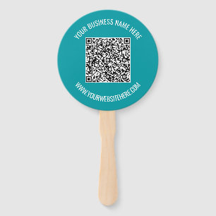Your QR Code Text Promotional Hand Fan Template
