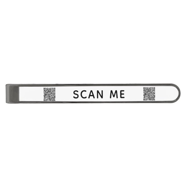 Your QR Code Tie Bar Example Custom Text (Front)