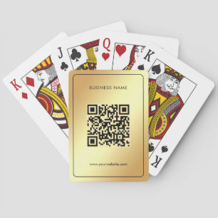 Your QR Code Upload Business Logo Glam Gold Poker Cards