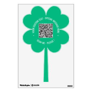 Your QR Code Wall Decal Example with Custom Text
