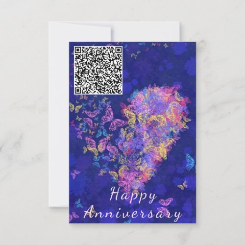 Your QR Code Wish Anniversary Card Butterfly Heart