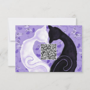 Your QR Code Wish Anniversary Card Cat Couple Love