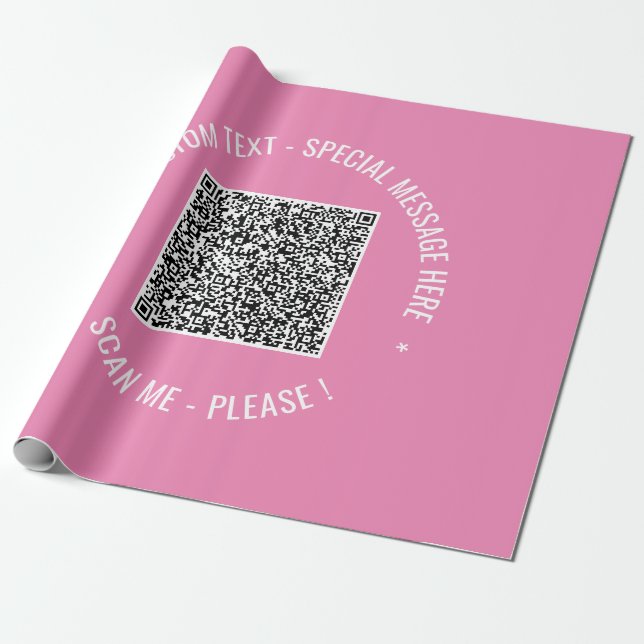 Your QR Code Wrapping Paper Custom Text and Color (Unrolled)