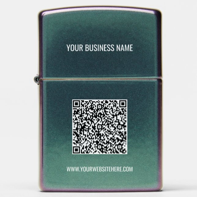 Your QR Code Zippo Lighter Example Custom Text (Front)