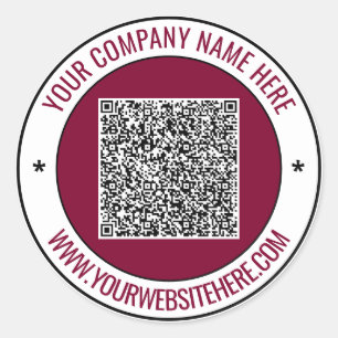 Your QR Codem Custom Text Name Business Stickers