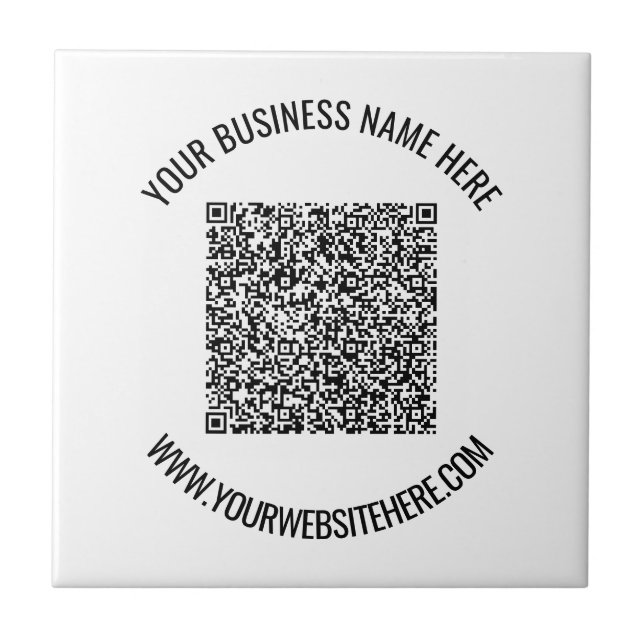 Your R Code Custom Text Personalized Ceramic Tile (Front)