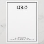 Your Rectangle Business Logo Here Minimal Border Letterhead<br><div class="desc">Promote your business with this modern,  professional letterhead featuring custom rectangle logo. Easily add your logo and text by clicking on the "personalize" option.</div>