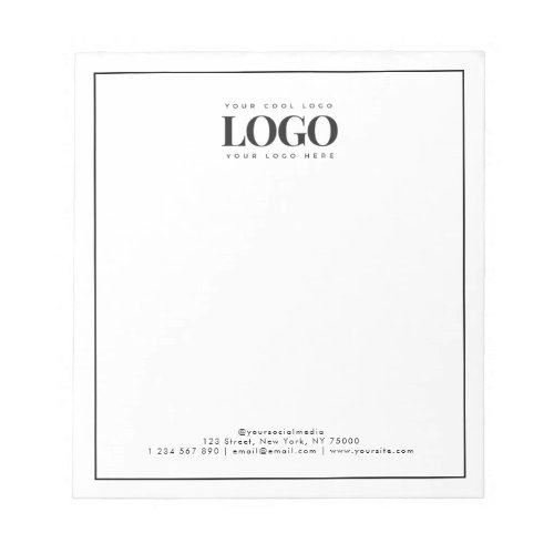 Your Rectangle Business Logo Here Minimal Border  Notepad