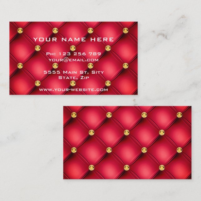 Your Red Gold Promotional Business Card Template (Front/Back)