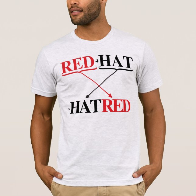 Your RED HAT = HATRED T-Shirt (Front)