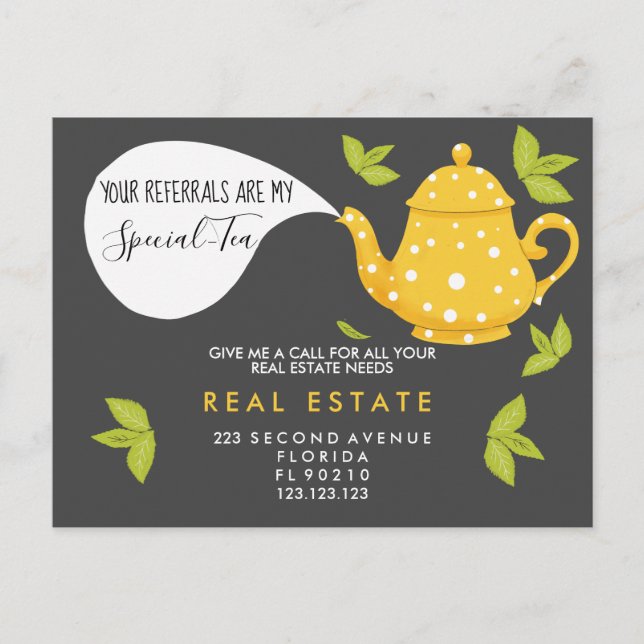 your referrals are My Special-Tea announcement  (Front)