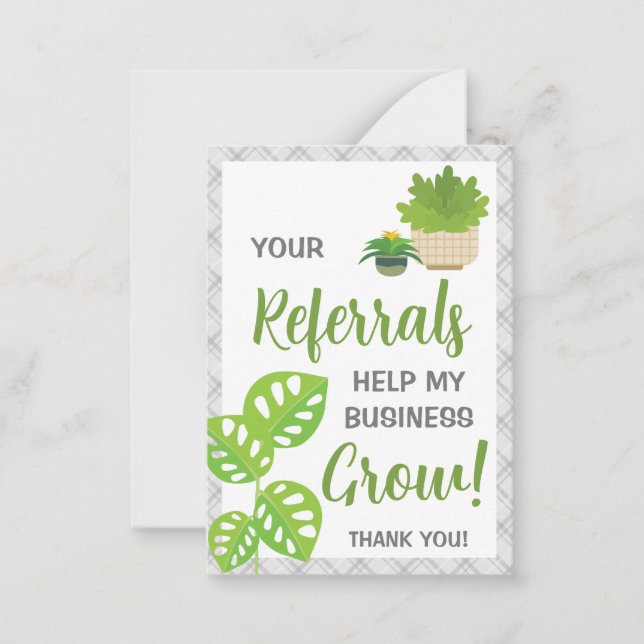 Your Referrals Help Business Grow Note Card (Front)