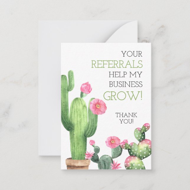 Your Referrals Help Business Grow Note Card (Front)