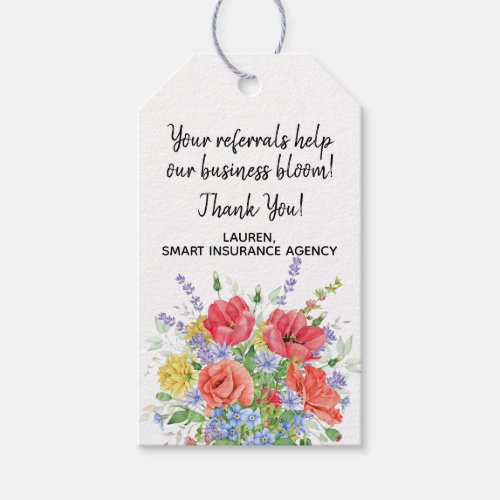 Your Referrals Help My Business Bloom Pop By Gift Tags