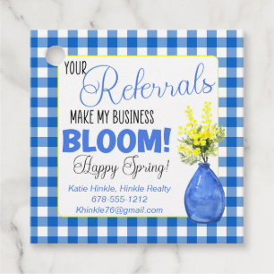 Your Referrals Make My Business Bloom Favor Tags