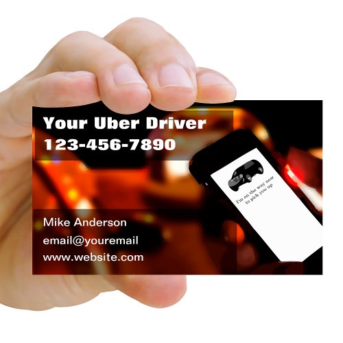 Your Ride Hailing Taxi Driver Business Cards