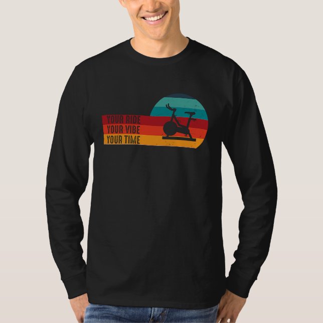 Your Ride Your Vibe Your Time Retro Bicycle Gym Sp T-Shirt (Front)