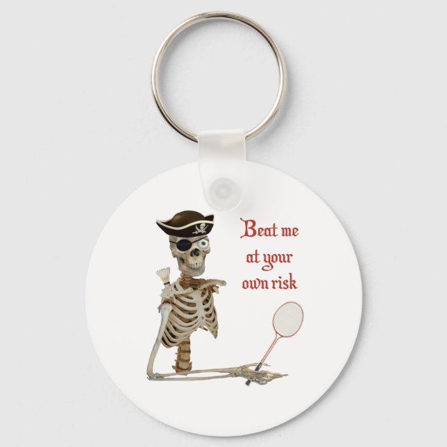 Your Risk Badminton Pirate Keychain (Front)