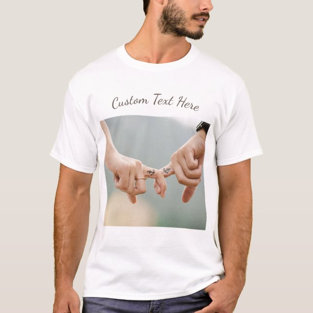 Your Romantic Photo T-Shirt with Custom Text (Front)