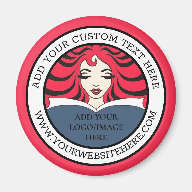 Your Round Business Logo Image & Text Here Magnet (Front)