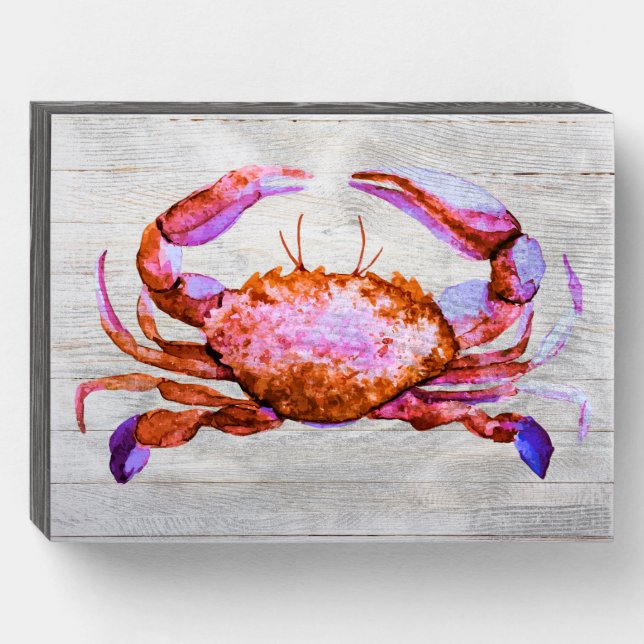 Your Rustic Crab Wooden Box Sign (Front Horizontal)