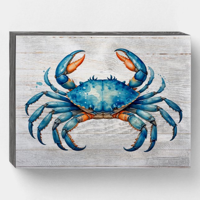 Your Rustic Crab Wooden Box Sign (Front Horizontal)