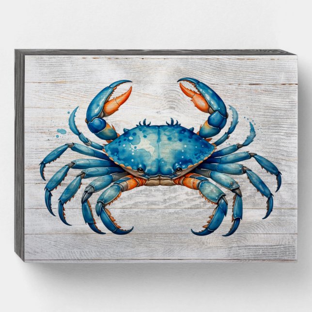 Your Rustic Crab Wooden Box Sign (Front Horizontal)