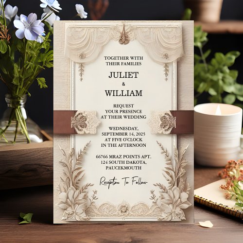 Your Satin Fabric Velvet Lace Linen Paper Wedding Invitation