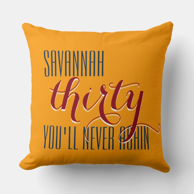 Your saying: Christopher thirty you'll never again Throw Pillow (Front)
