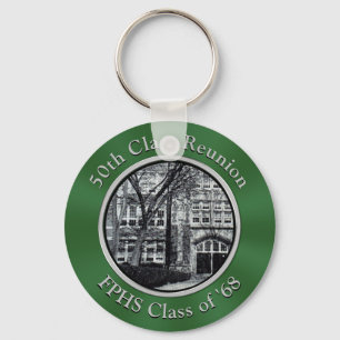 Your School Photo and Text Class Reunion Keychains