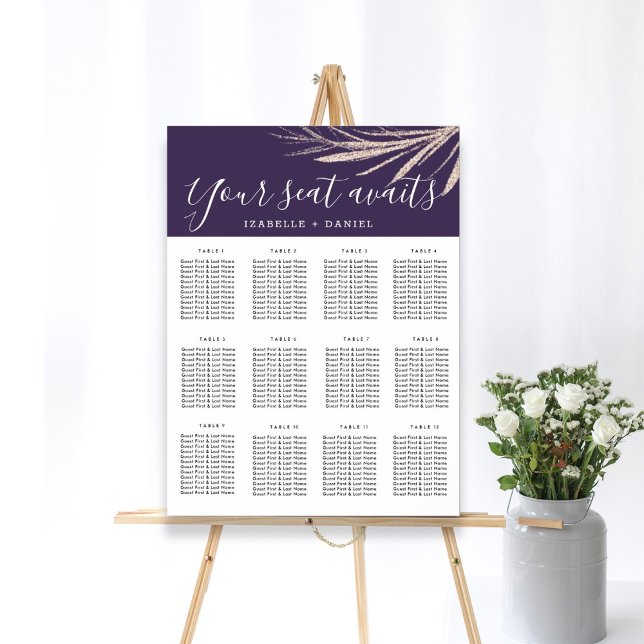 Your Seat avaits Purple Wedding Seating Charts (Creator Uploaded)