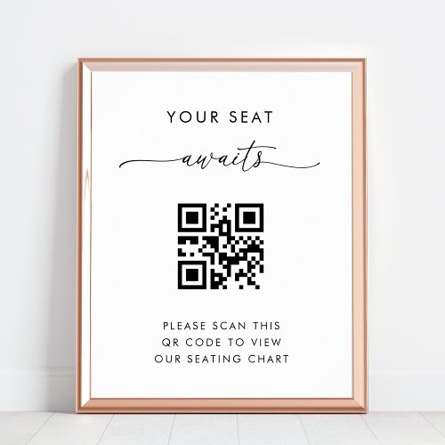 Your Seat Awaits QR Code Wedding Seating Chart