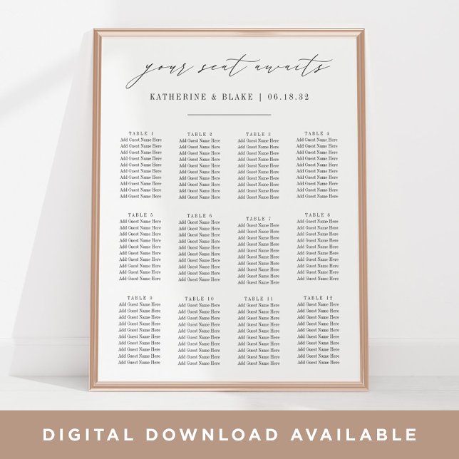 Your Seat Awaits | Script Wedding Seating Chart (Creator Uploaded)