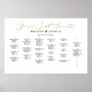 Your Seat Awaits, SEATING CHART, ALPHABETICAL Poster